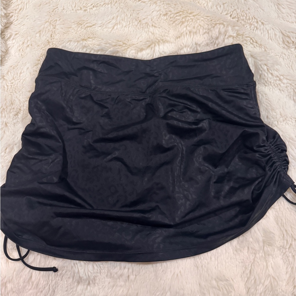 KIAVA Black Swim Skort with Ruched Sides